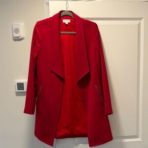 Tahari ASL Women's Red Open-Front Blazer Coat